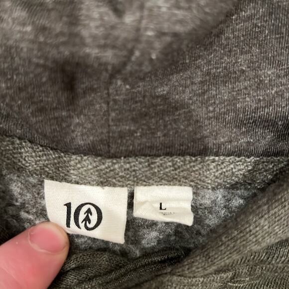 TenTree Men's Oberon Button Hoodie Black Olive Green Heather Size L - Picture 8 of 9